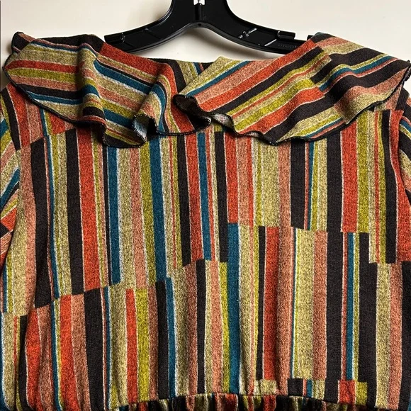 Colorful Striped Ruffle Dress 3X - Picture 4 of 5